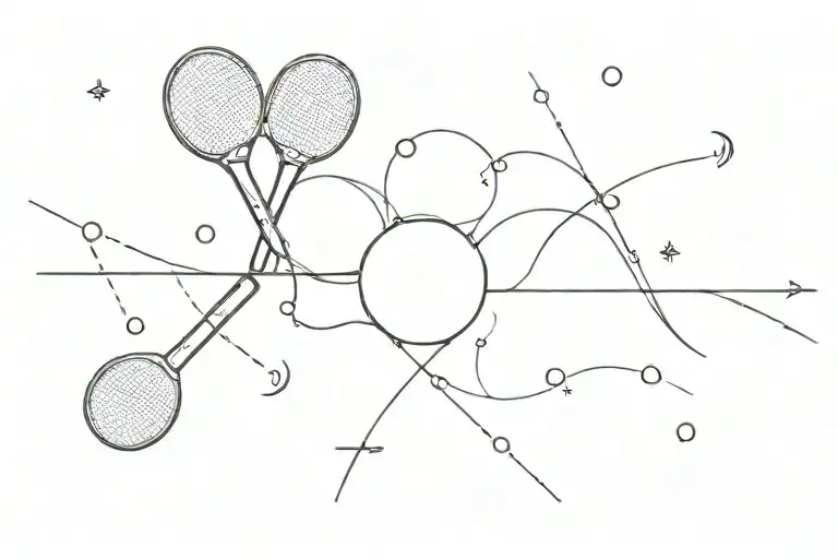 Heartbeat Line Connects Cross And Table Tennis Bat