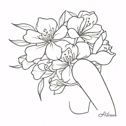 Ali Siloutette With Some Flowers