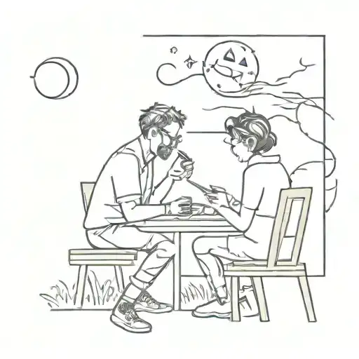 A Sketch Of A Fun And Laughter-filled Coding Session Under The Moonlight