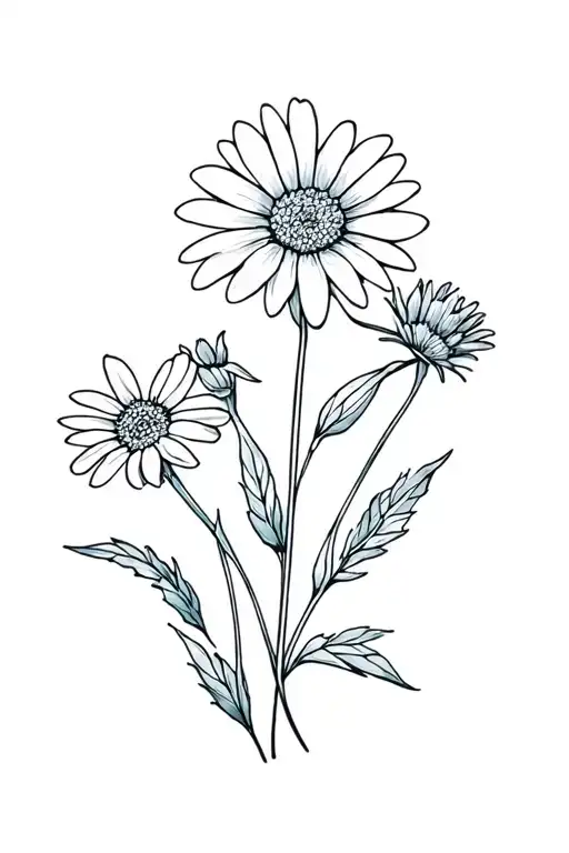 Daisy Larkspur And Aster Flower