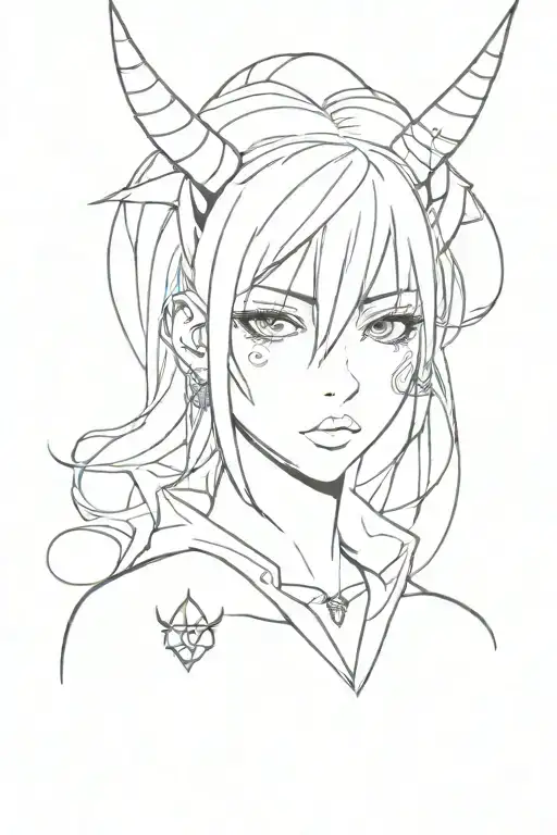 Anime Girl With Devil Horns