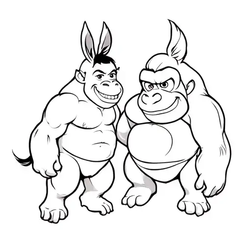 Shrek And Donkey Kong