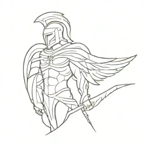 Spartan With Angel Looking Over Him