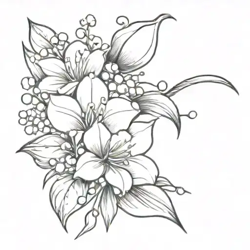 Very Fine Bouquet Of Rose And Lily Of The Valley Flower