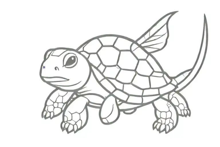 A Cute Turtle With A Tomahawk