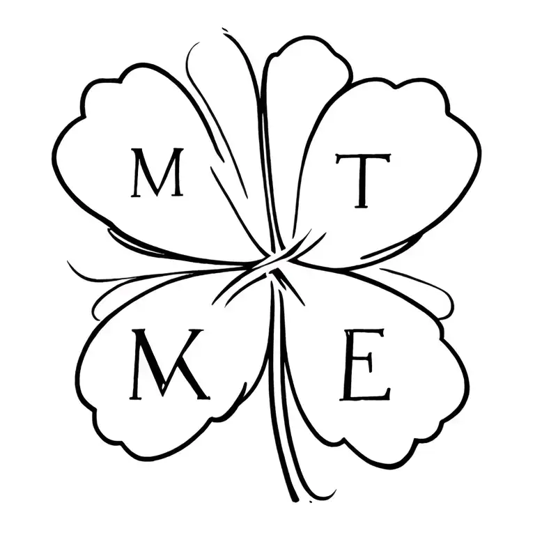 4 Leaf Clover With Letters M T E K