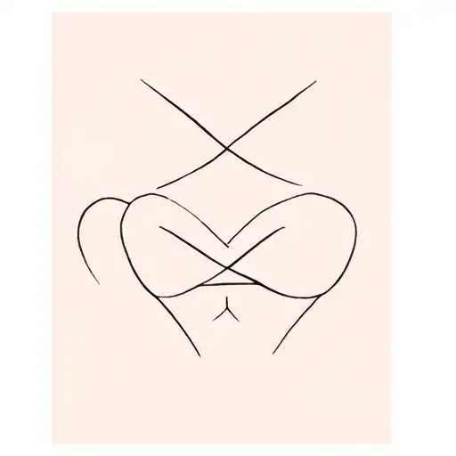 Lines Going From Upper Left Arm Over Shoulder To Chest