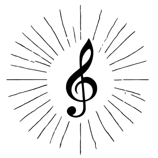 A Bass Clef Merging Into Rising Sun Rays