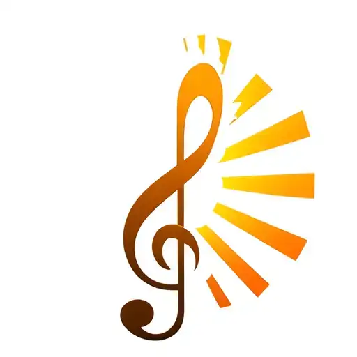 A Bass Clef Merging Into Rising Sun Rays At The Top