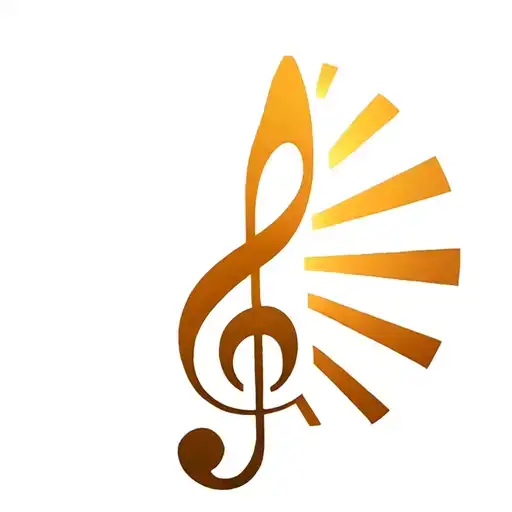A Bass Clef Merging Into Rising Sun Rays At The Top