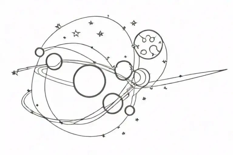 Planets And The Galaxy Filled With Stars