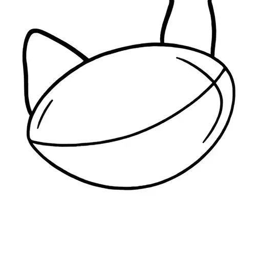 Cat Outline Body Shaped Like Rugby Ball