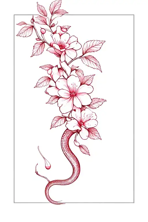 Cherry Flowers Serpent
