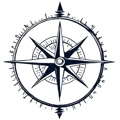 Arrow Going Through Compass And Aries Logo