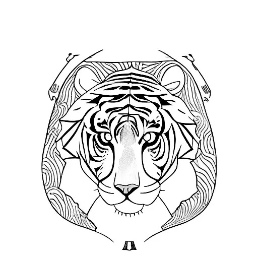 A Luftman Boxing With A Tiger