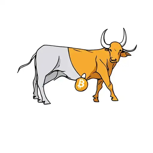 A Bull And Bitcoin Symbol Made