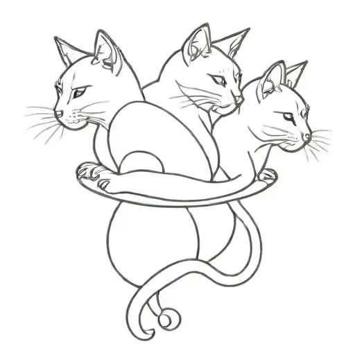 Three Cats On Top Of Each Other