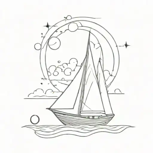 Sail Boat Moon