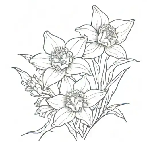Daffodil And Larkspur Bouquet Wrapped