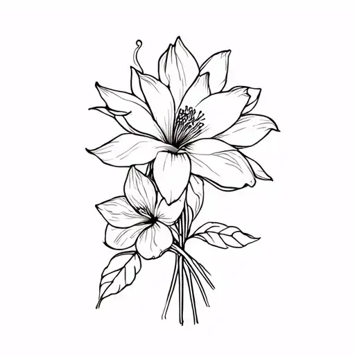 Small Flower Bouquet With A Lotus And Hibiscus Flower