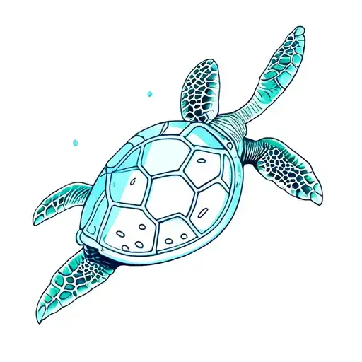 Sea Turtle Wearing A Snorkeling Mask