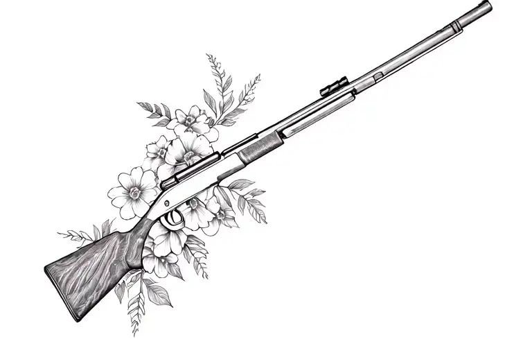 M1 Garand Rifle In Flowers