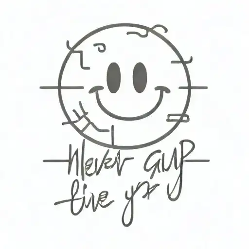 Smiley With Never Give Up An Stay Positive Message Integrated