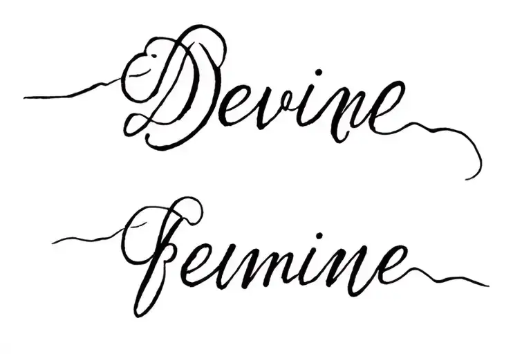 Caligraphy Tattoo Devine Femine