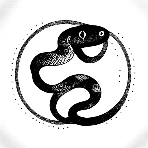 Snake With Coweb Background