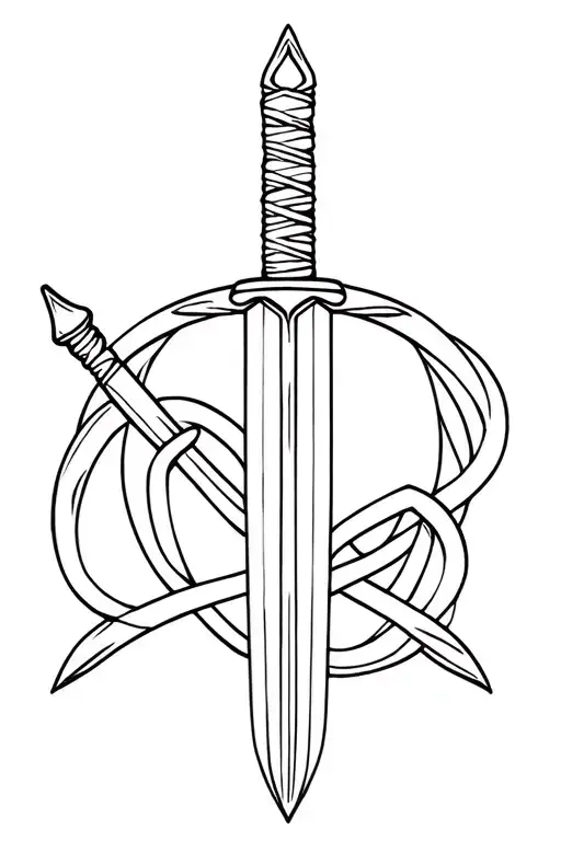 Gordian Knot With Sword Stuck Inside