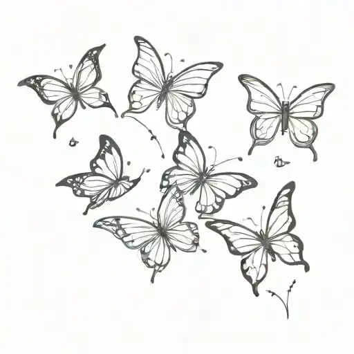4 Butterflies Forming The Shape