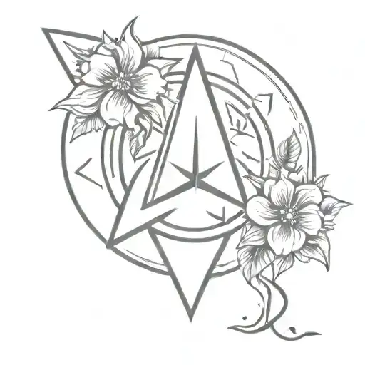 Starfleet Command Emblem Decorated With Flowers Growing