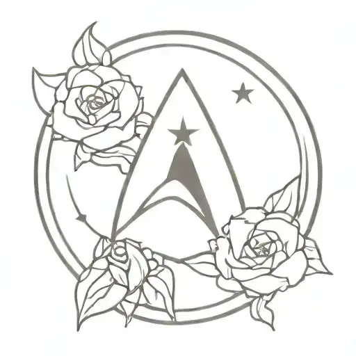 Starfleet Command Emblem Decorated With Flowers