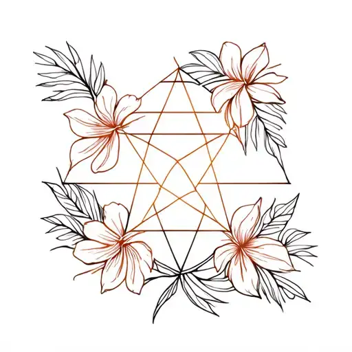 Sacred Geometry With Tropical Flowers