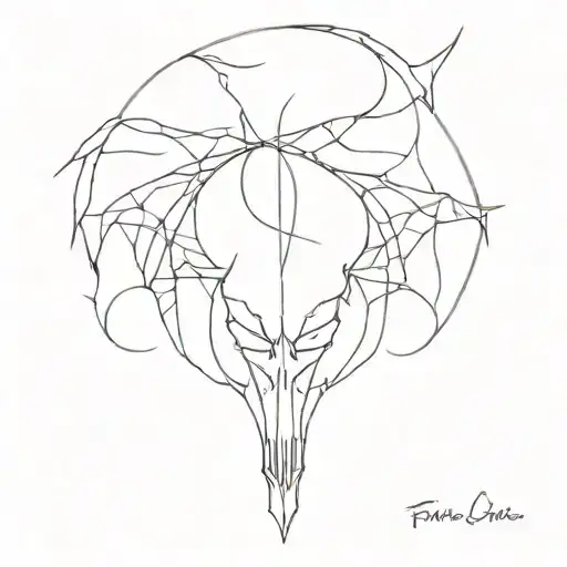 Fine Line Halloween Tattoo Design