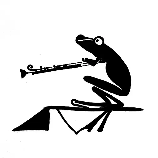 Jazz Frog Playing Clarinet