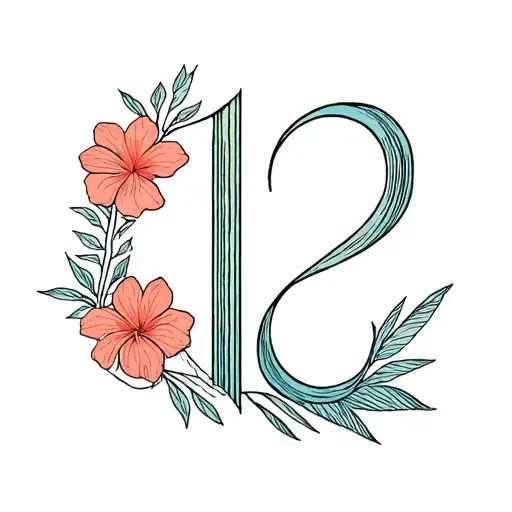 12 Sign Astro With Tropical Flowers