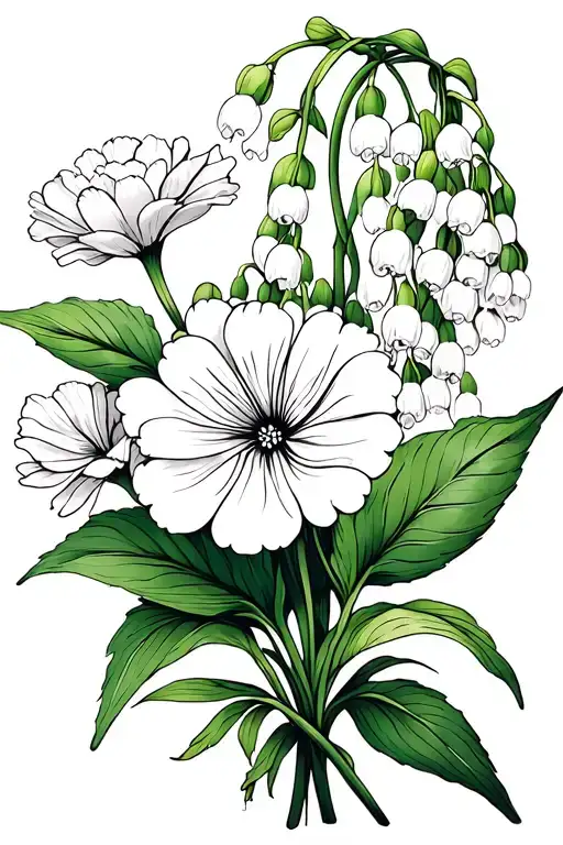 Carnations And Lilly Of The Valley Flowers
