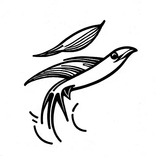 Pigeon With Fish In Mouth