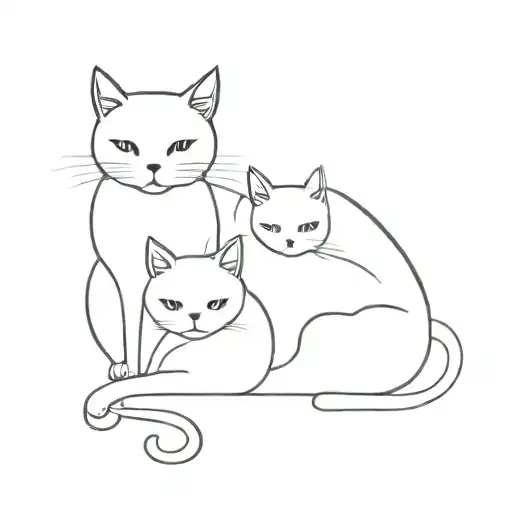 Cat Sitting Together