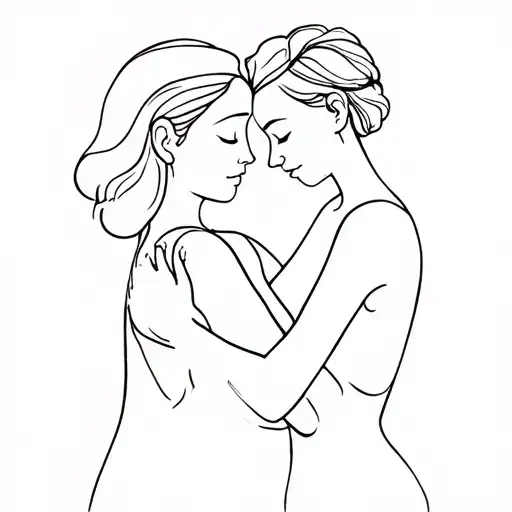 Me & My Mom Hugging Herself