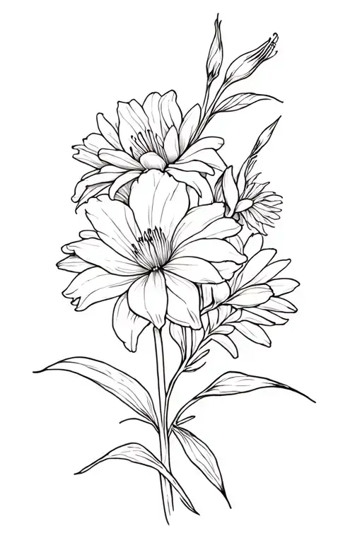 Gladiolus Carnation And Chrysanthemum