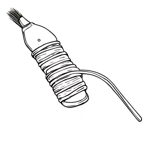 A Simple Picture Of A Fire Hose Wrapped Around A Paintbrush