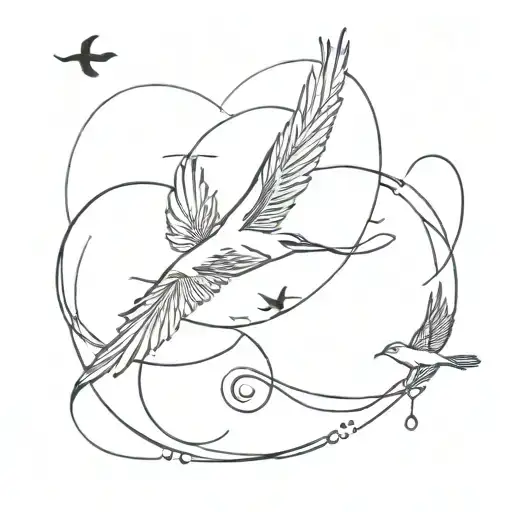 Infinity And Birds Flying