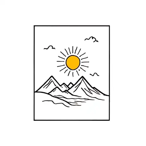 Teeny Tiny Utah Themed Tattoo With Sun Mountains And Maybe A Sego Lily