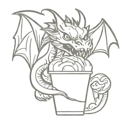 Dragon Eating Ice Cream