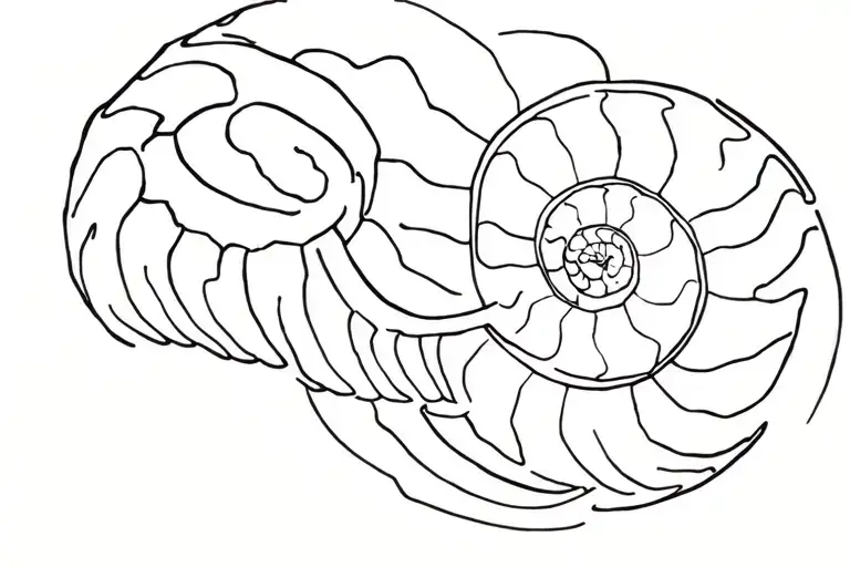 Fibonacci Spiral And Ammonite