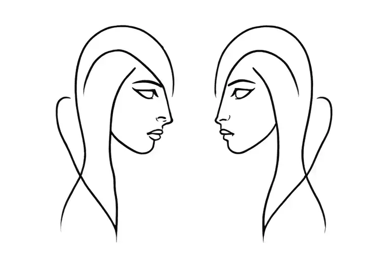 Minimalist Couple Tattoo Gemini Man And Aries Woman