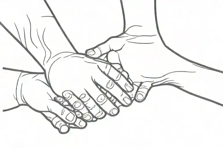 Father Holding Hands With Son And Daughter