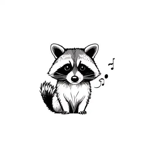 Raccoon Listening To Music